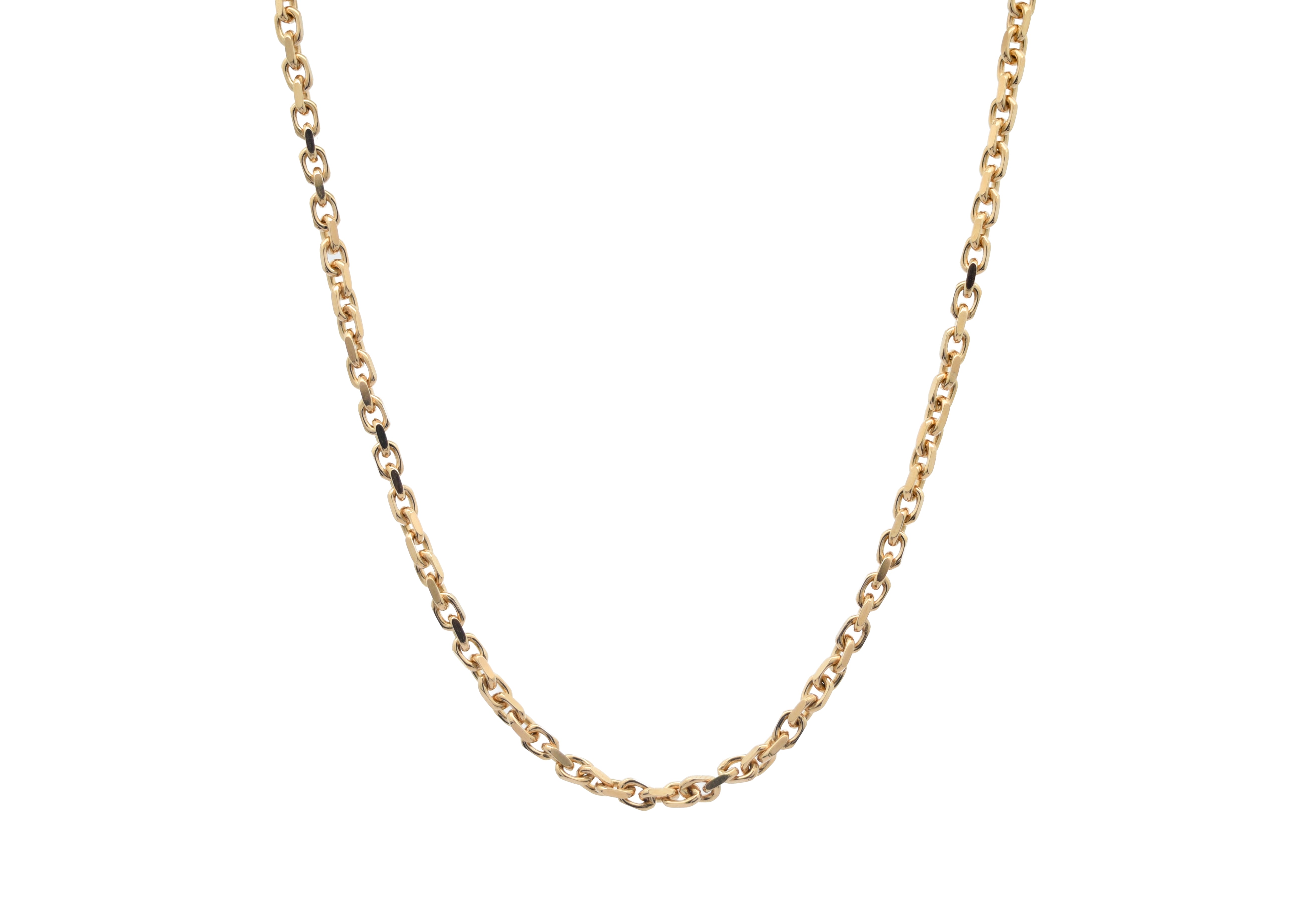 18ct yellow gold diamond cut chain