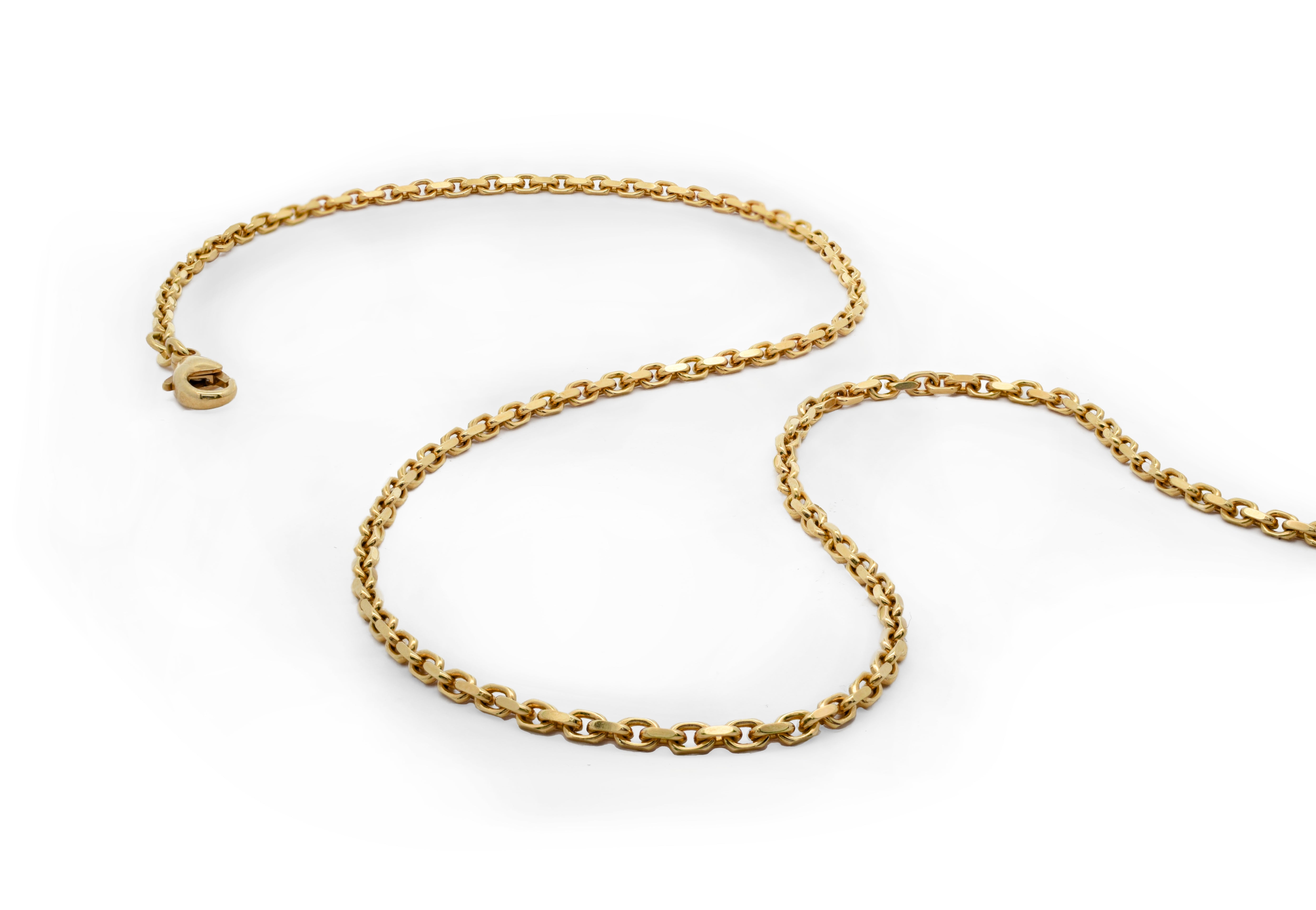 18ct yellow gold diamond cut chain