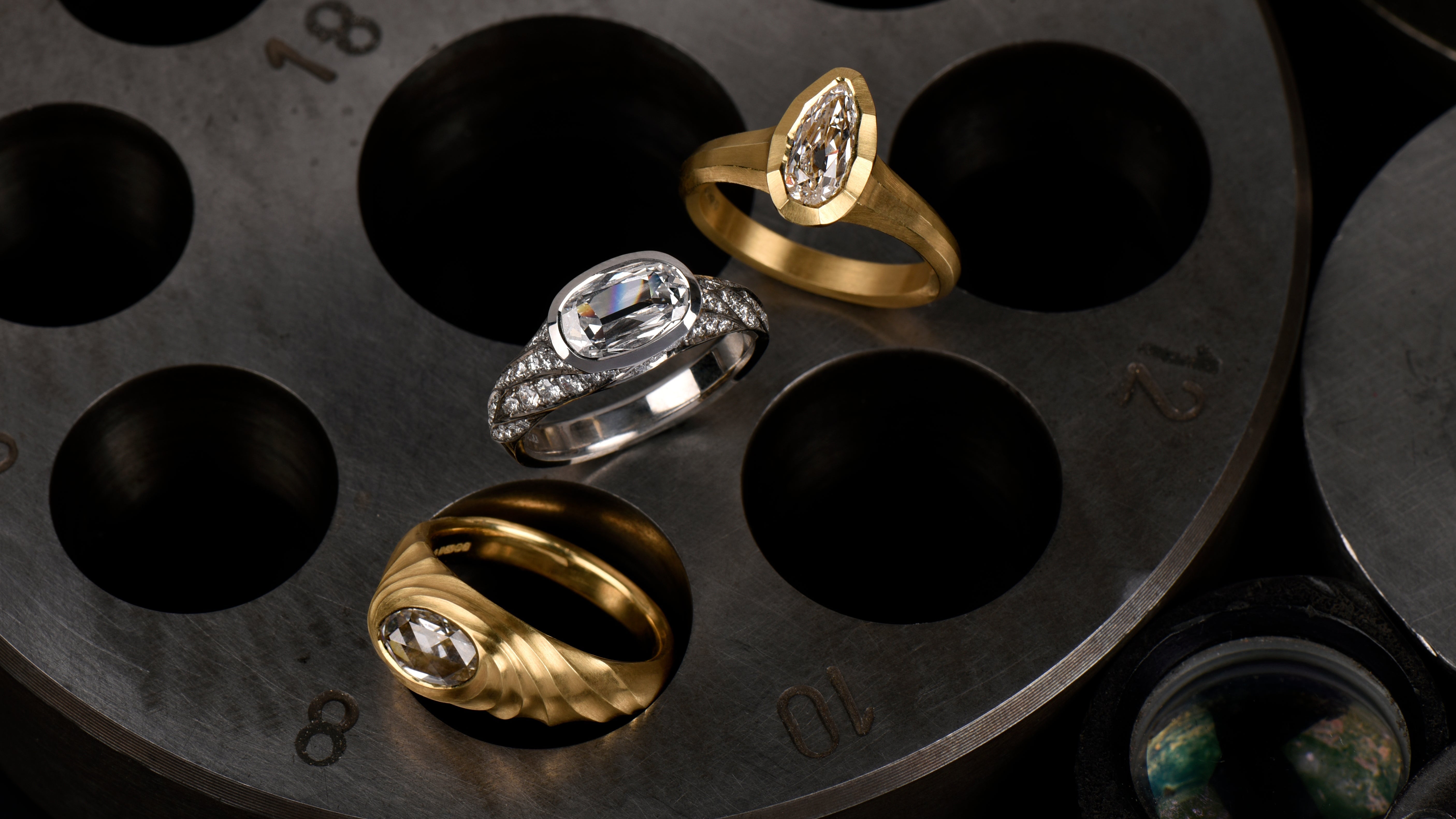 unusual diamond engagement rings with jewellery tools