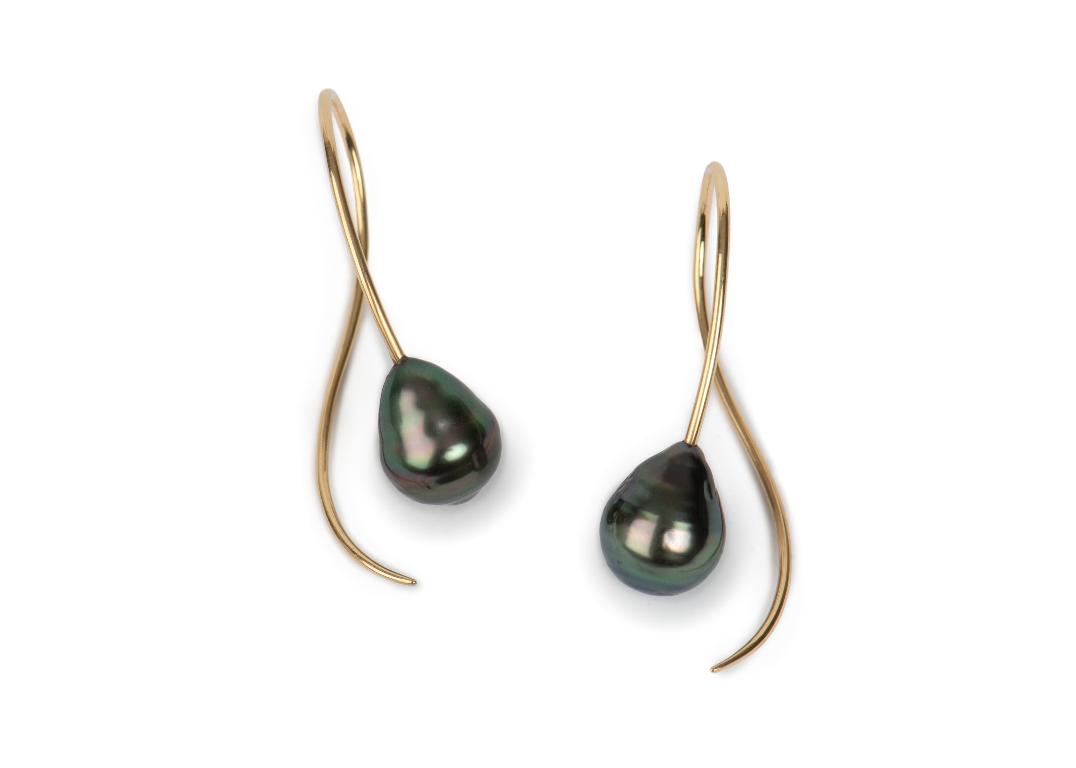 18ct Yellow Gold Tahitian Pearl Earrings