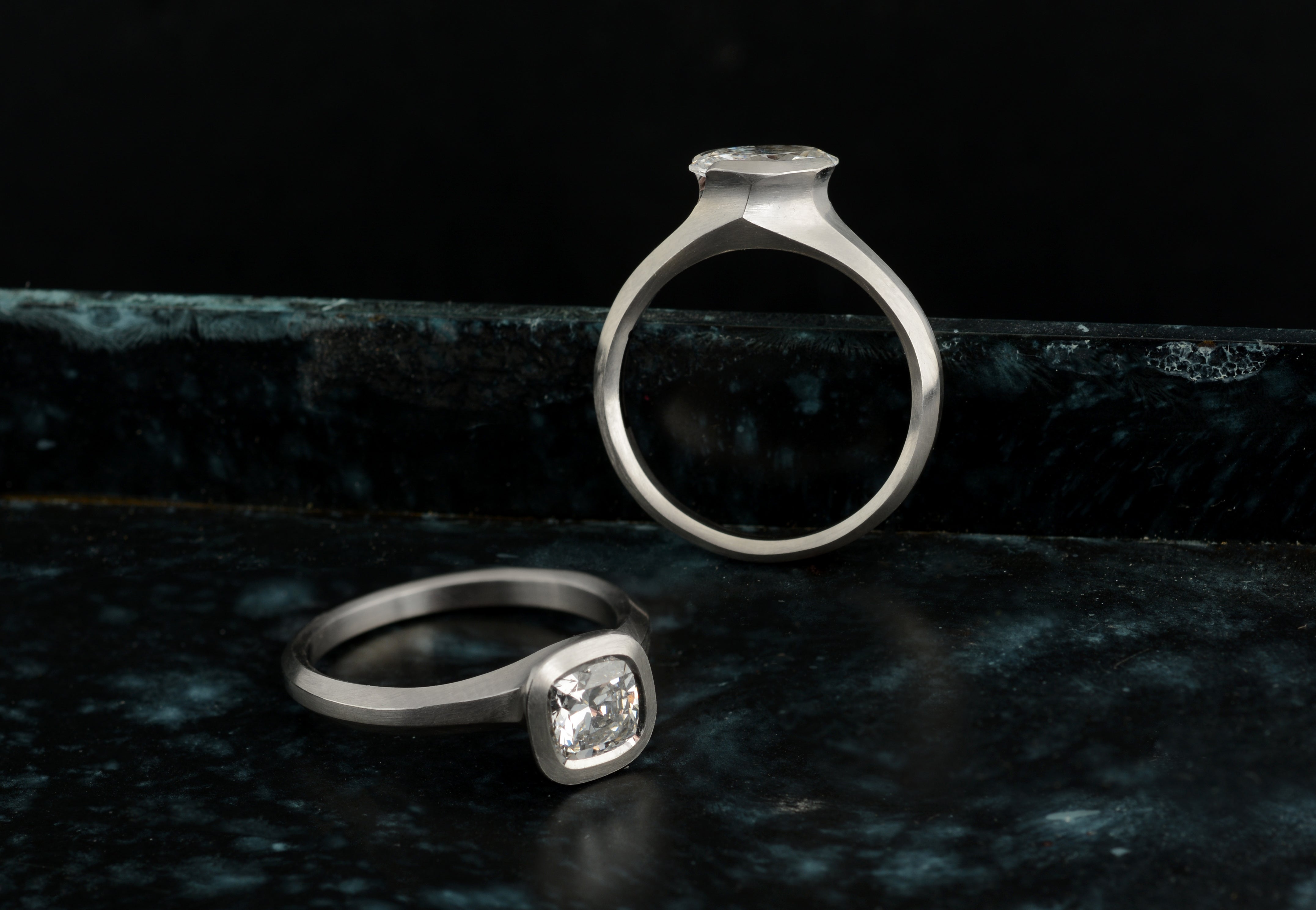 Statement Arris diamond engagement rings.