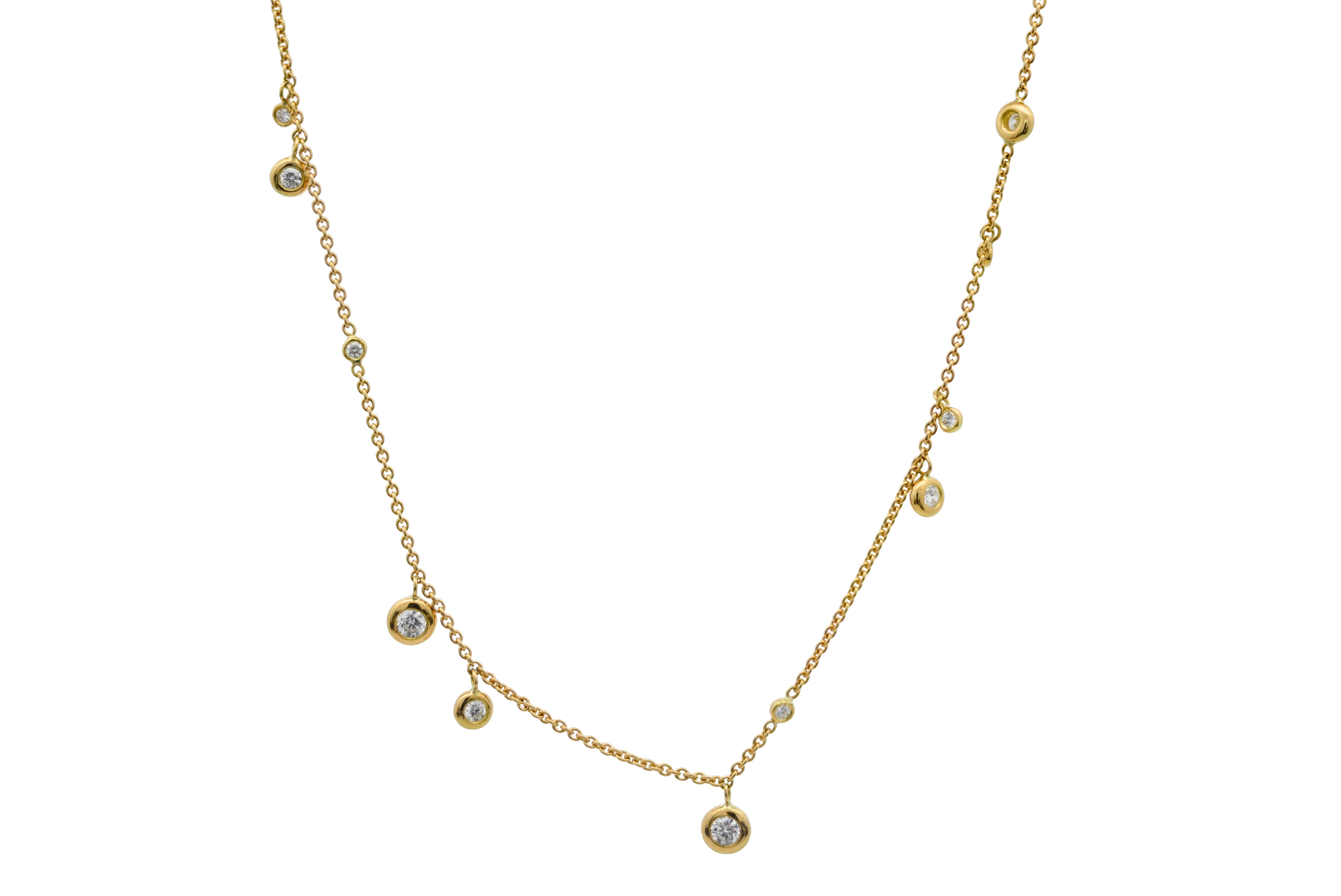 18ct Yellow Gold diamond drop Necklace