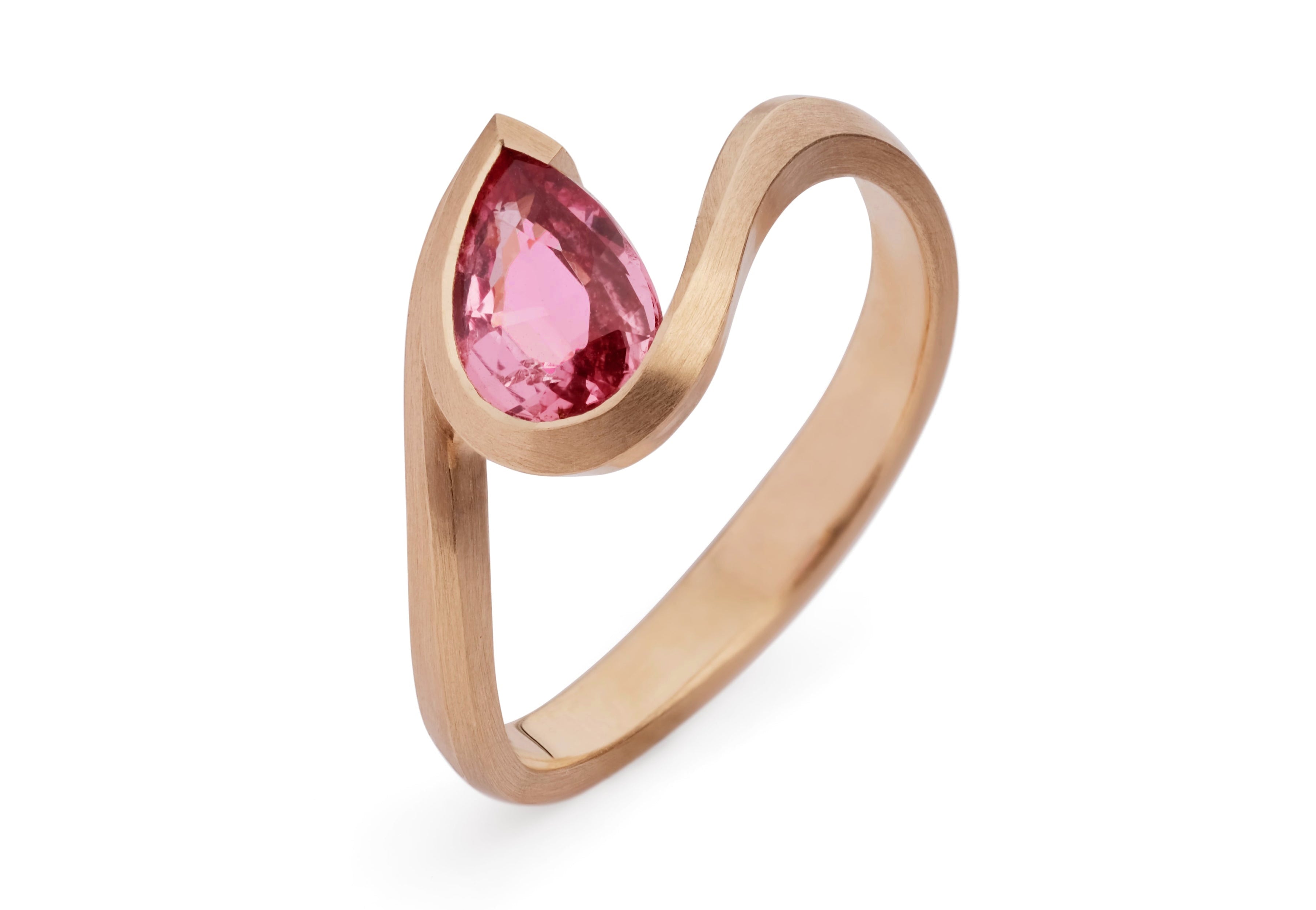 Rose gold and padparadscha sapphire Wave ring McCaul