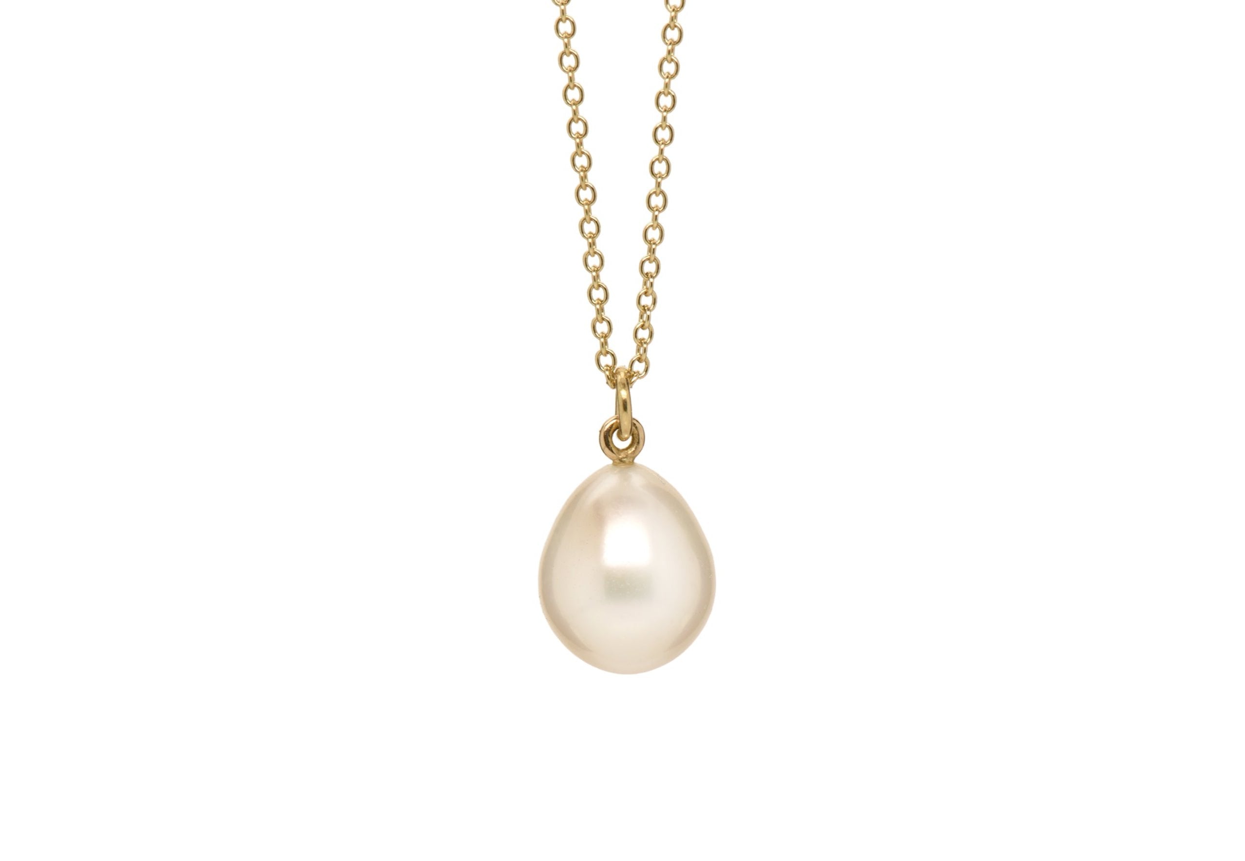 18ct Yellow Gold White Pearl Pendant