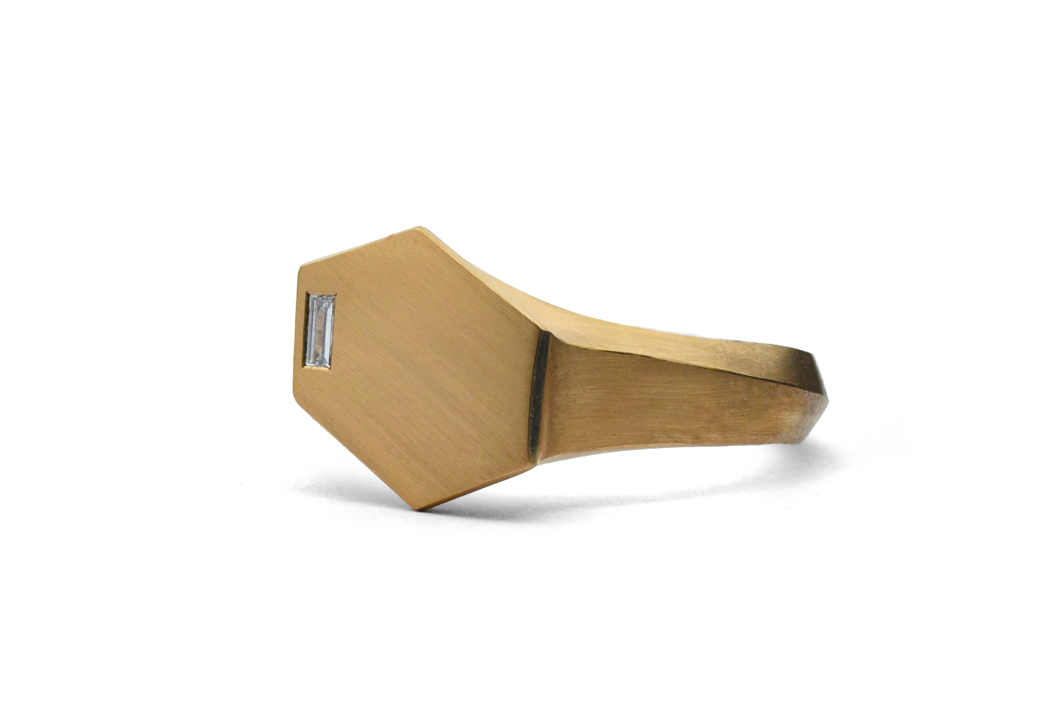 18ct Yellow Gold Hexagonal Signet Ring