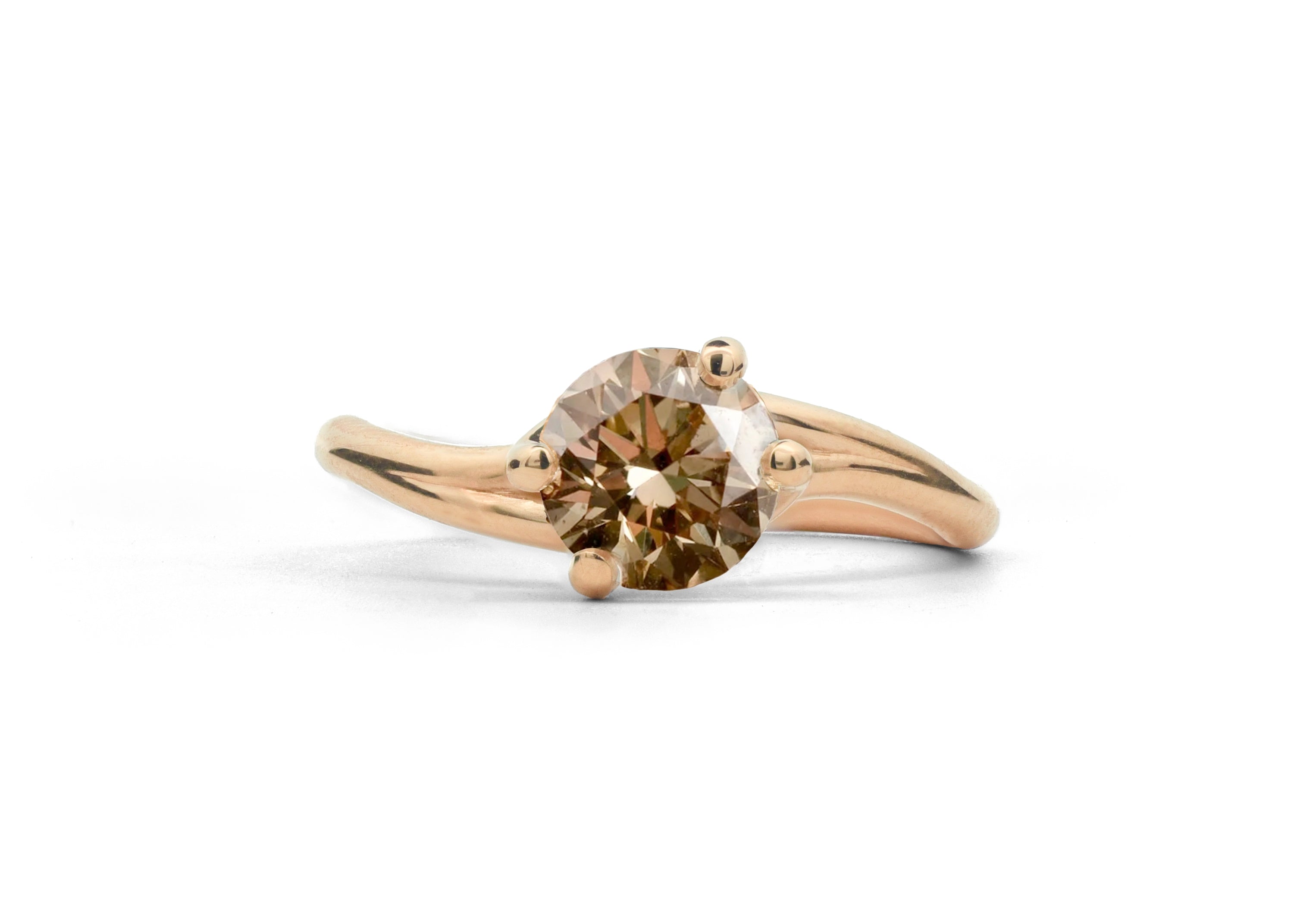 ‘Embrace’ 18ct rose gold and cognac diamond ring