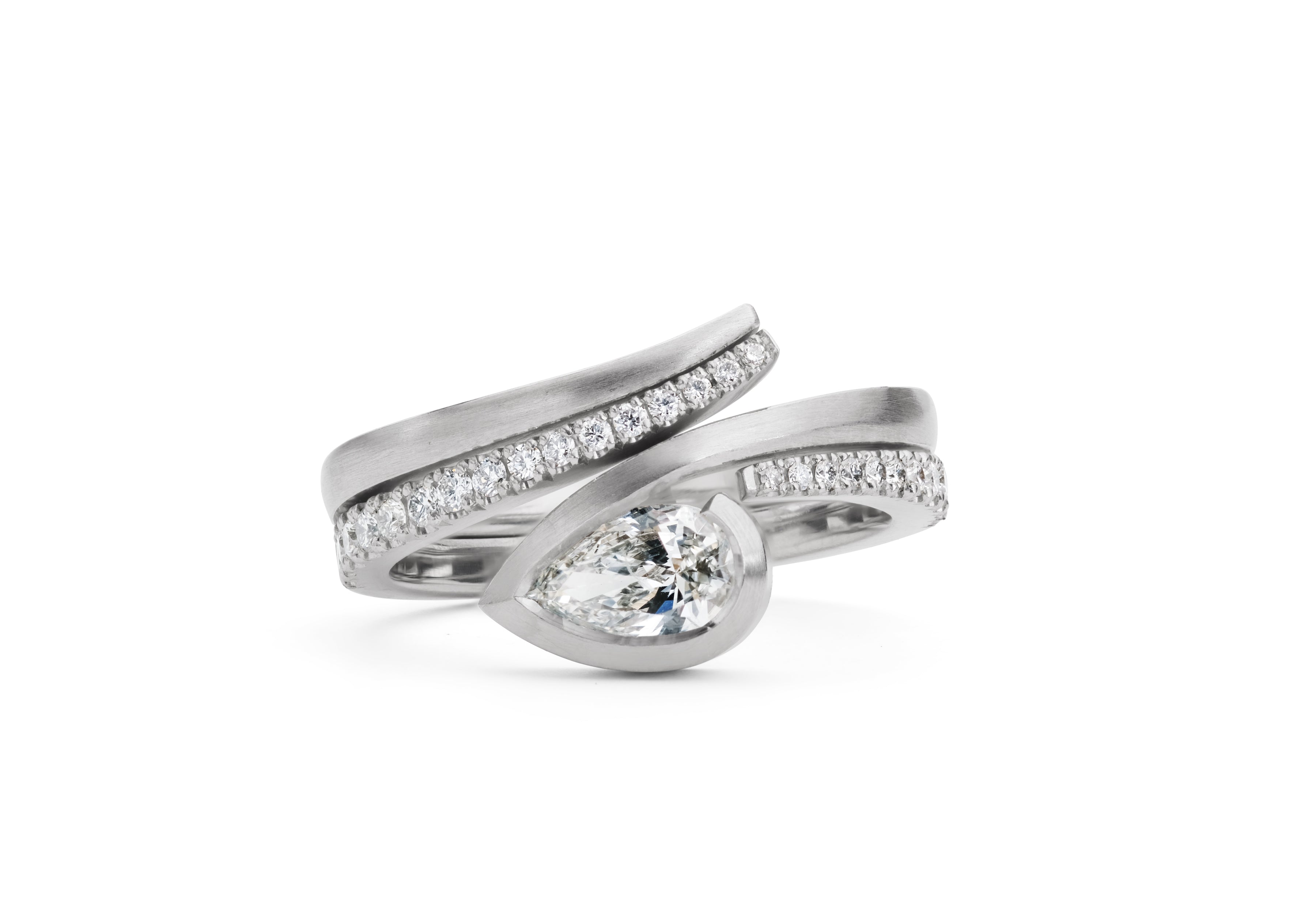 Diamond set fitted Twist wedding band-McCaul