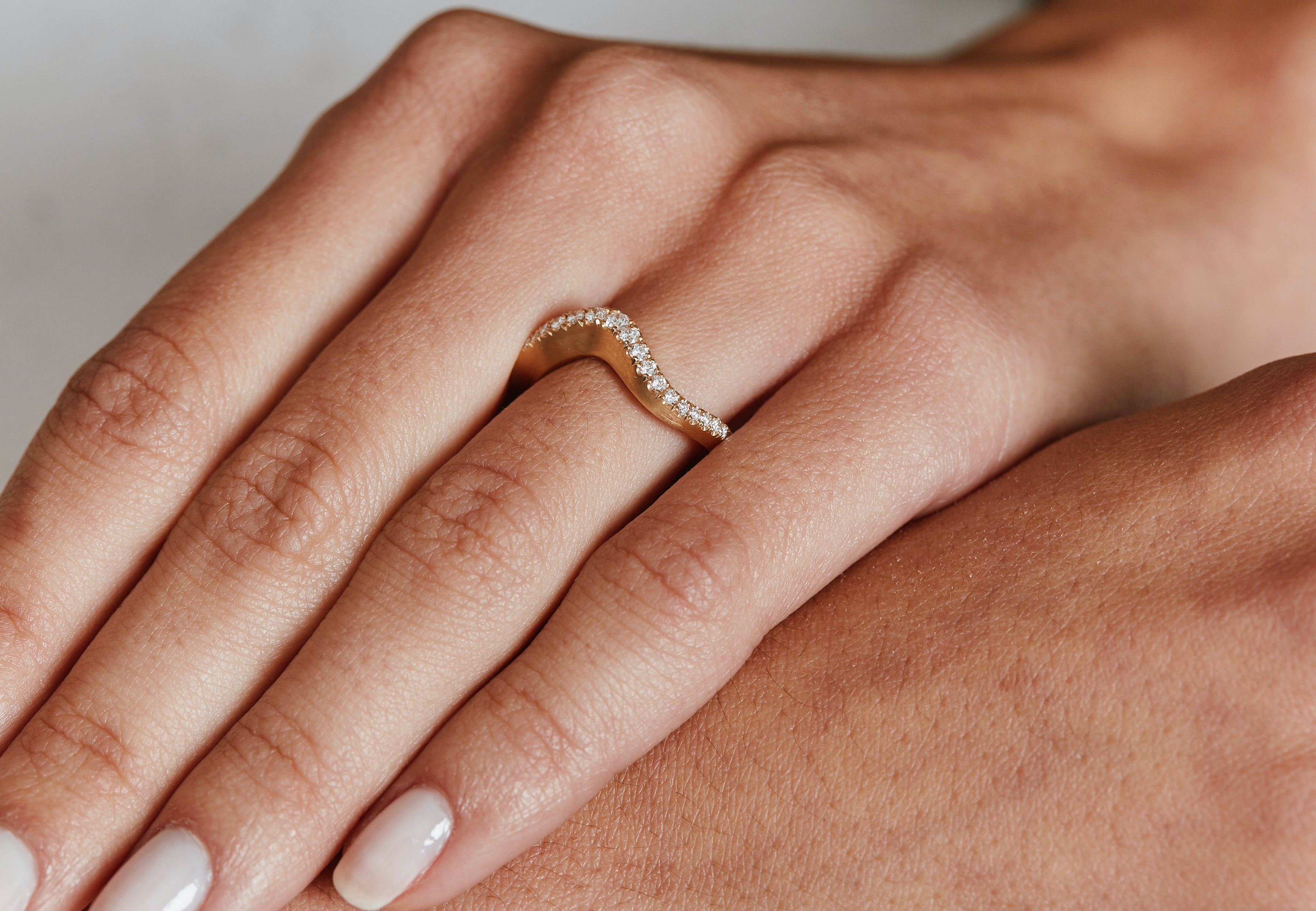 Arris carved ring with castelle diamonds-McCaul