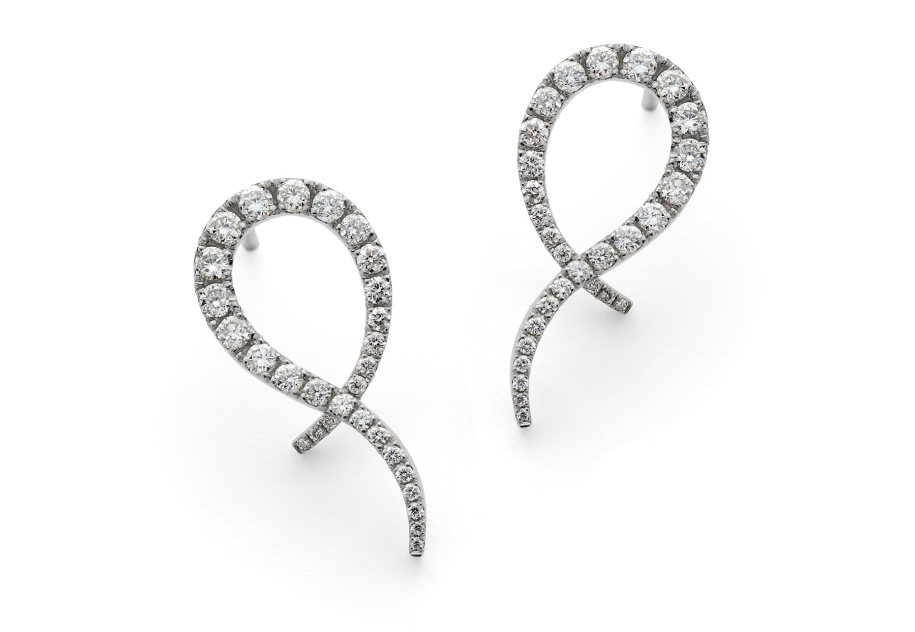 18ct white gold diamond set studs-McCaul