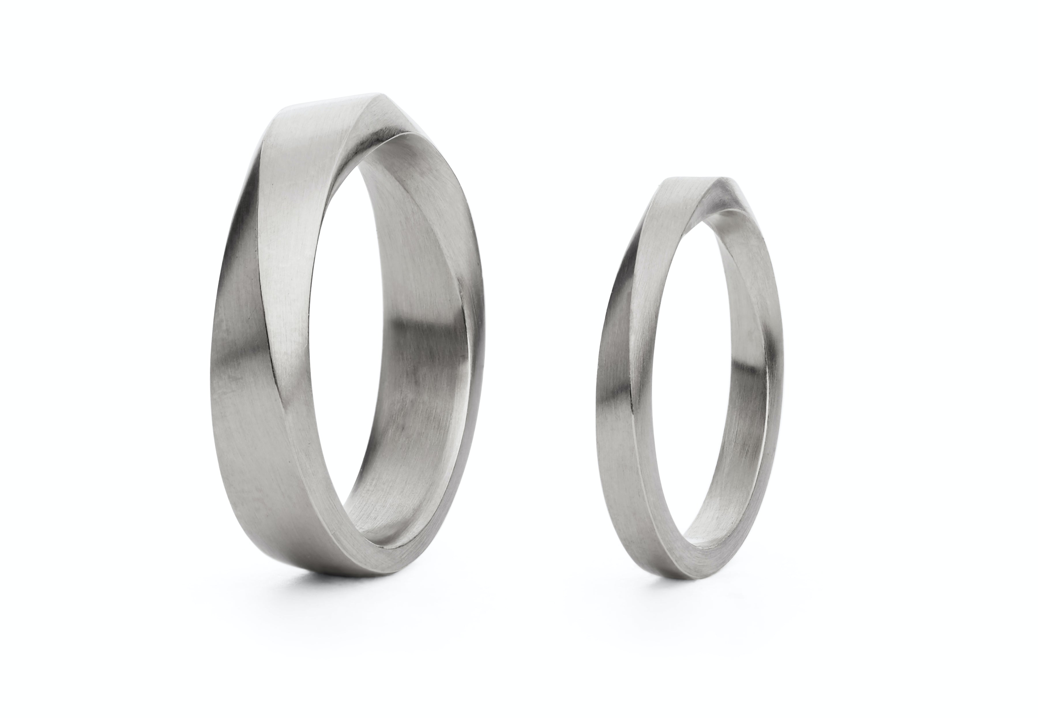 Ladies and mens mobius wedding bands (top twist)-McCaul